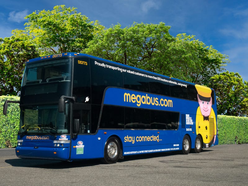 A Megabus runs between Las Vegas and Los Angeles