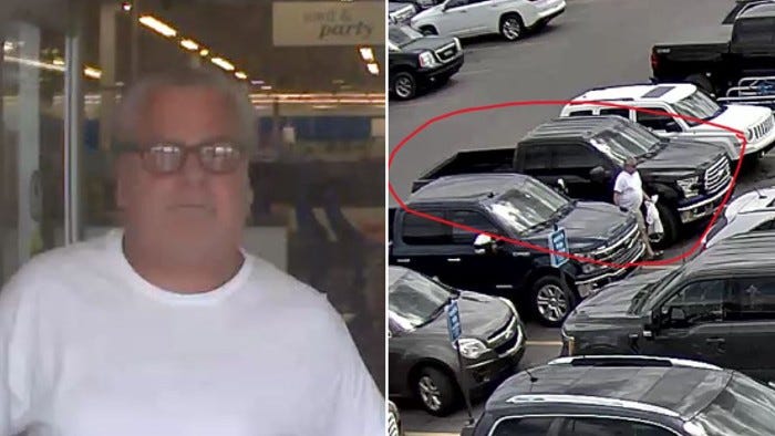 Person of interest in the keying of a car in a Meijer parking lot