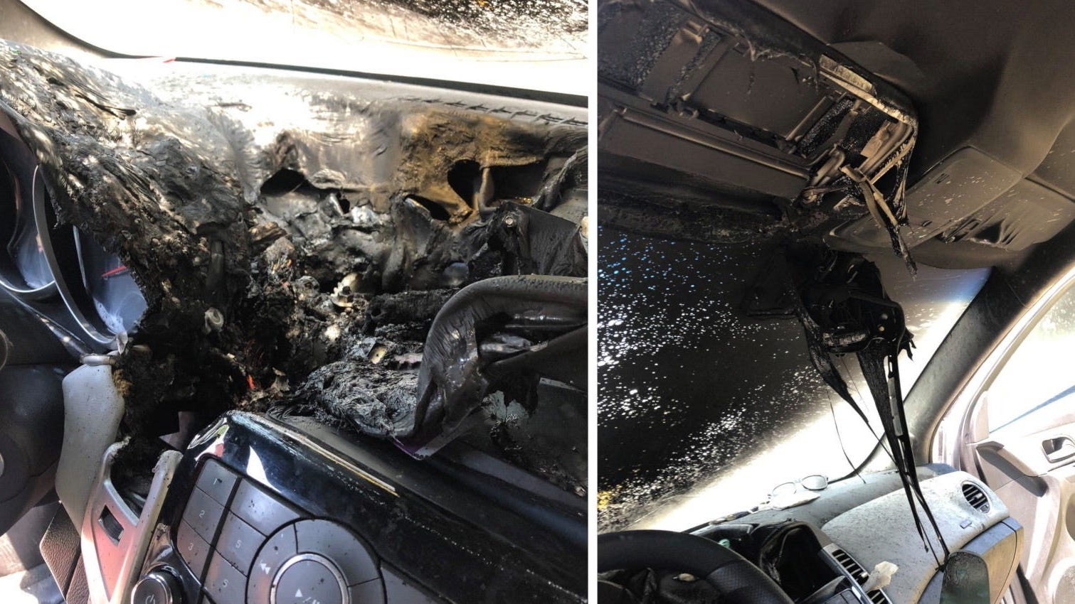 Firefighters Share Pics of Damage Caused by Hand Sanitizer Left Inside Car