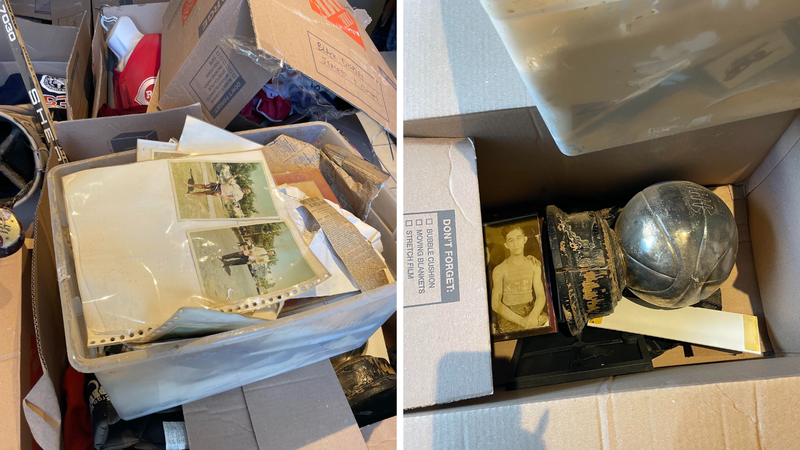 Memorabilia salvaged from the Philadelphia Jewish Sports Hall of Fame.