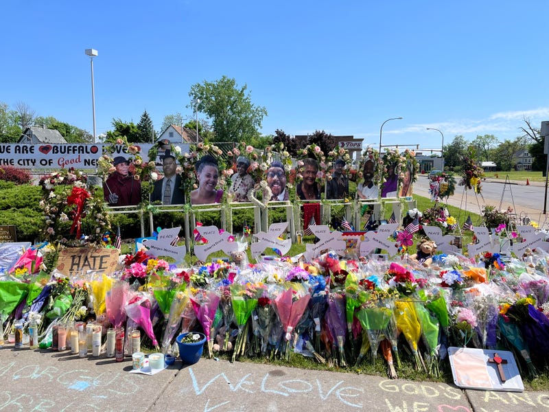 Public memorials for the victims of the mass shooting at Tops Market on Jefferson Avenue.