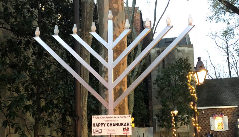 Menorah lighting in Old City