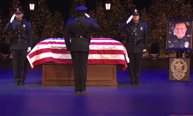Friends, family, officers attend funeral for fallen Mesquite officer