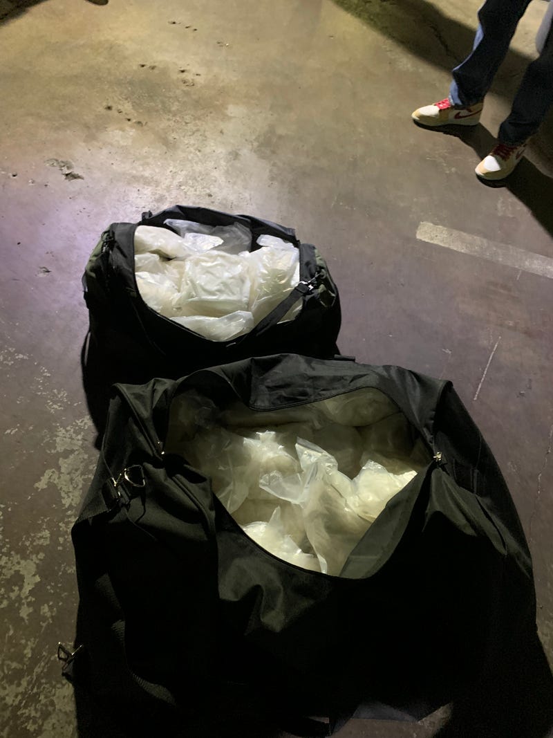 authorities seized over 110 pounds of crystal methamphetamine from a car in Manhattan