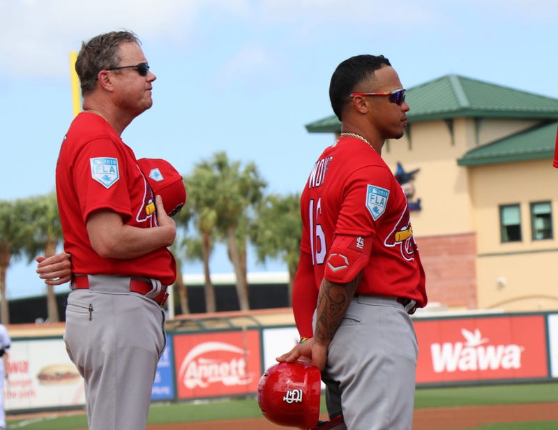 Kolten Wong and Mike Shildt 