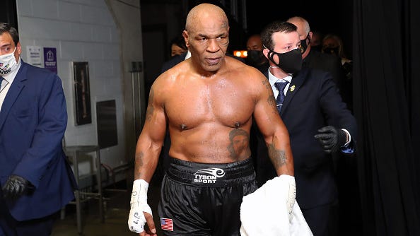 Mike Tyson ate the ear off a cake shaped like Roy Jones Jr.'s head days before fight