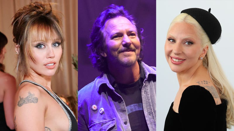 Miley Cyrus, Eddie Vedder, and Lady Gaga
