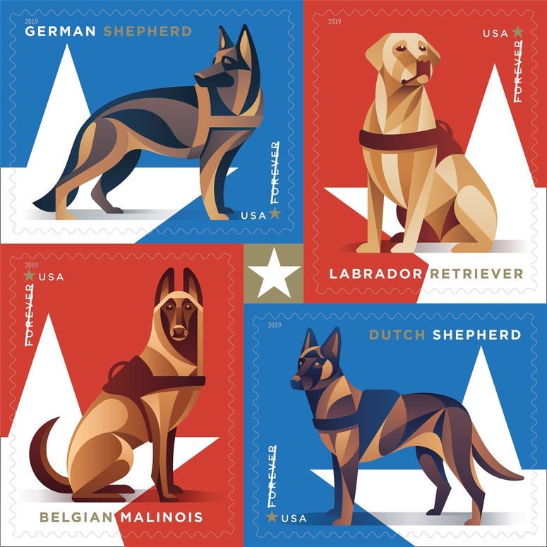 Military working dog forever stamps