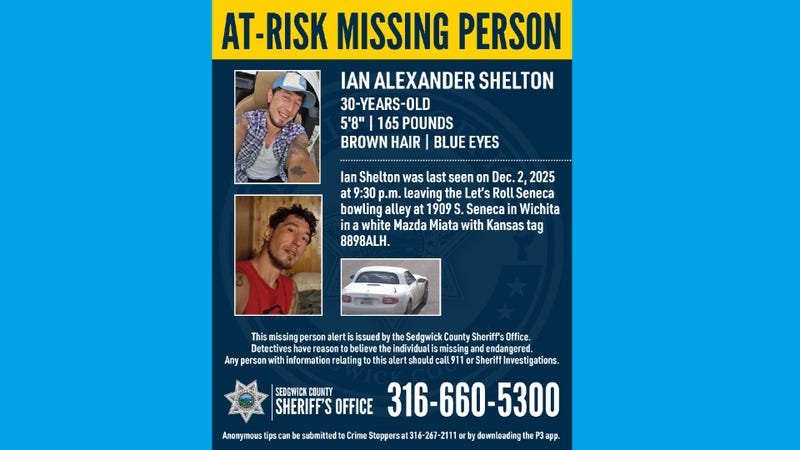 Missing man flyer for Ian Alexander Shelton