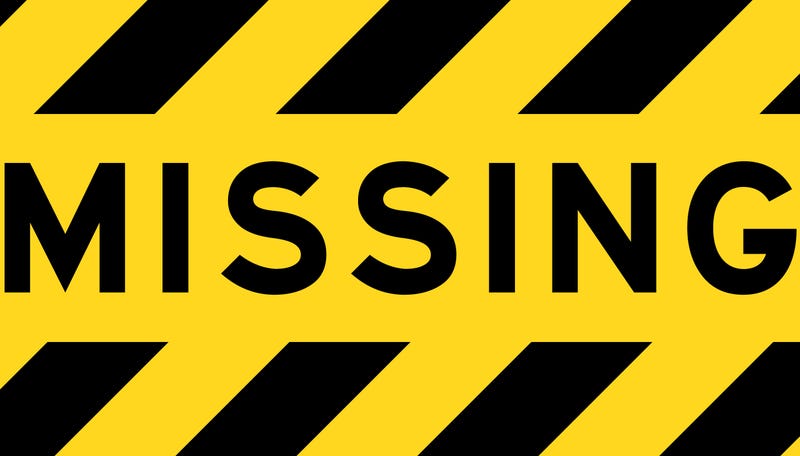 Yellow and black color with line striped label banner with word missing