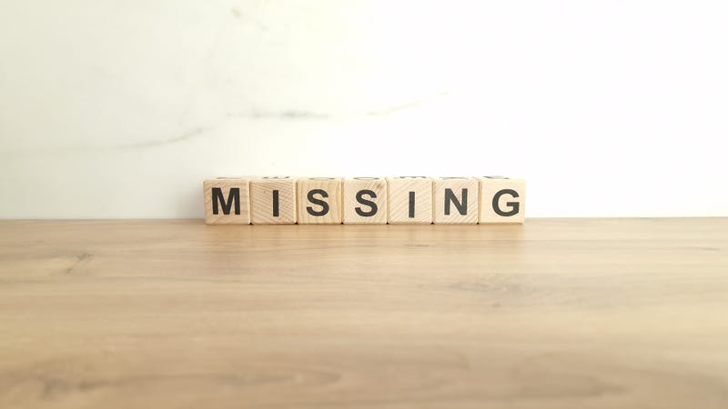 Word missing made from wooden blocks