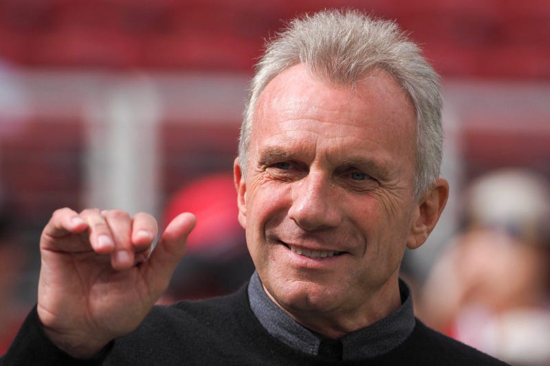 Former San Francisco 49ers player Joe Montana before the game against the Los Angeles Rams at Levi's Stadium on Oct. 21, 2018.