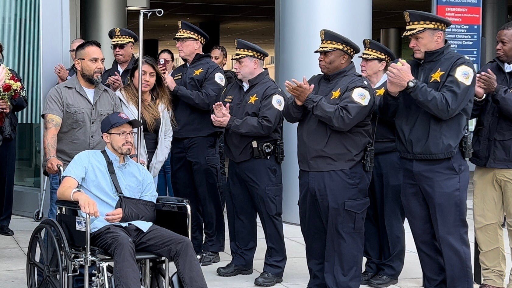 Chicago police officer discharged from University of Chicago hospital after he was shot in Englewood