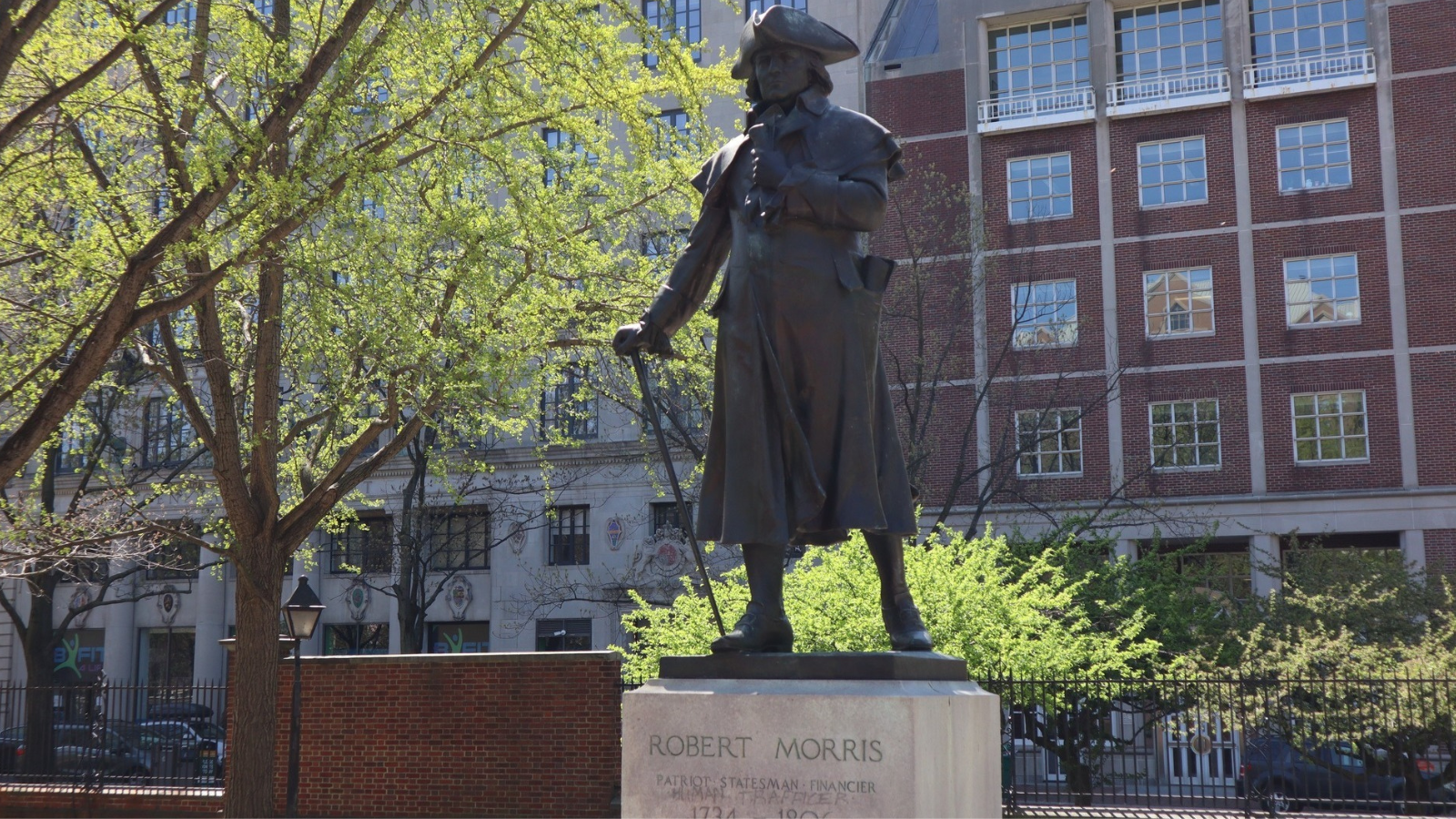 Vandal writes ‘human trafficer’ on Old City statue
