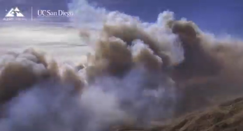 smoke from mountain fire