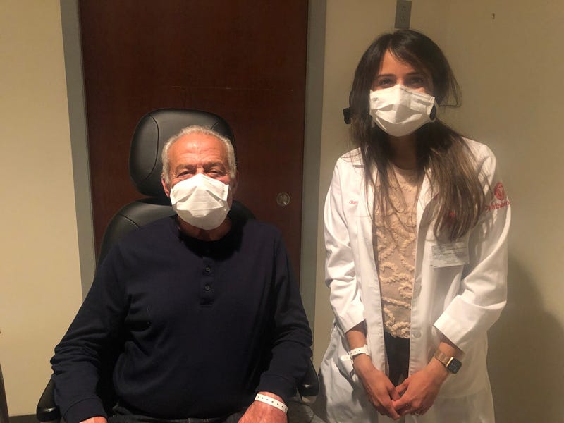 Anthony Manchio with one of his Wills Eye Hospital physicians, glaucoma surgeon AaKriti Garg Shukla, M.D.