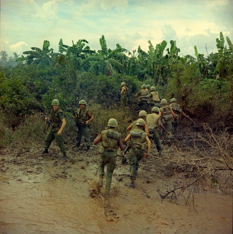 Marines entering the jungle circa 1969