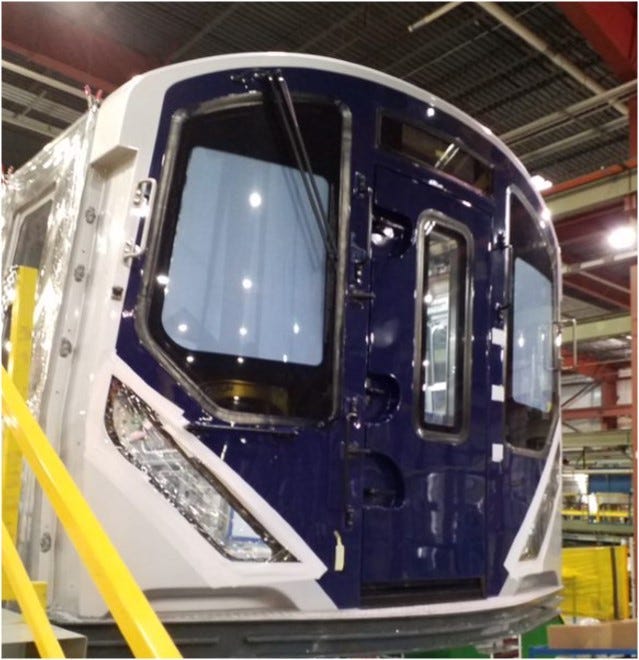 Outside new R211 subway car 