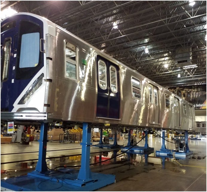 Outside new R211 subway car