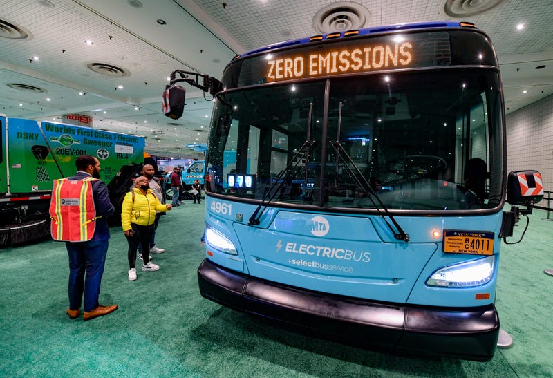 The MTA is displaying its cutting-edge, zero-emission New Flyer XD60 model bus at the New York International Auto Show through Sunday.