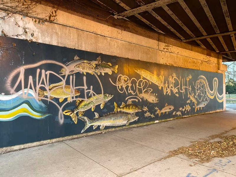 graffiti on mural
