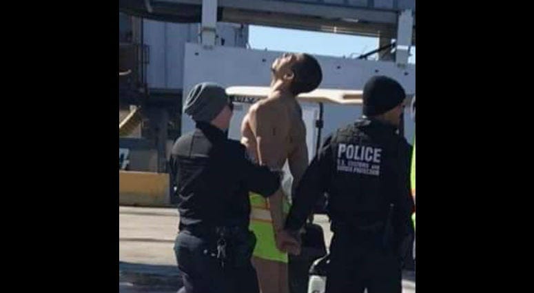 A man was taken to a hospital for psychiatric evaluation Tuesday afternoon after shouting and taking off his clothes on O’Hare International Airport’s tarmac.