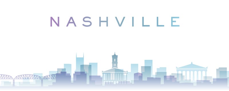 Nashville transparent layers gradient landmarks skyline
