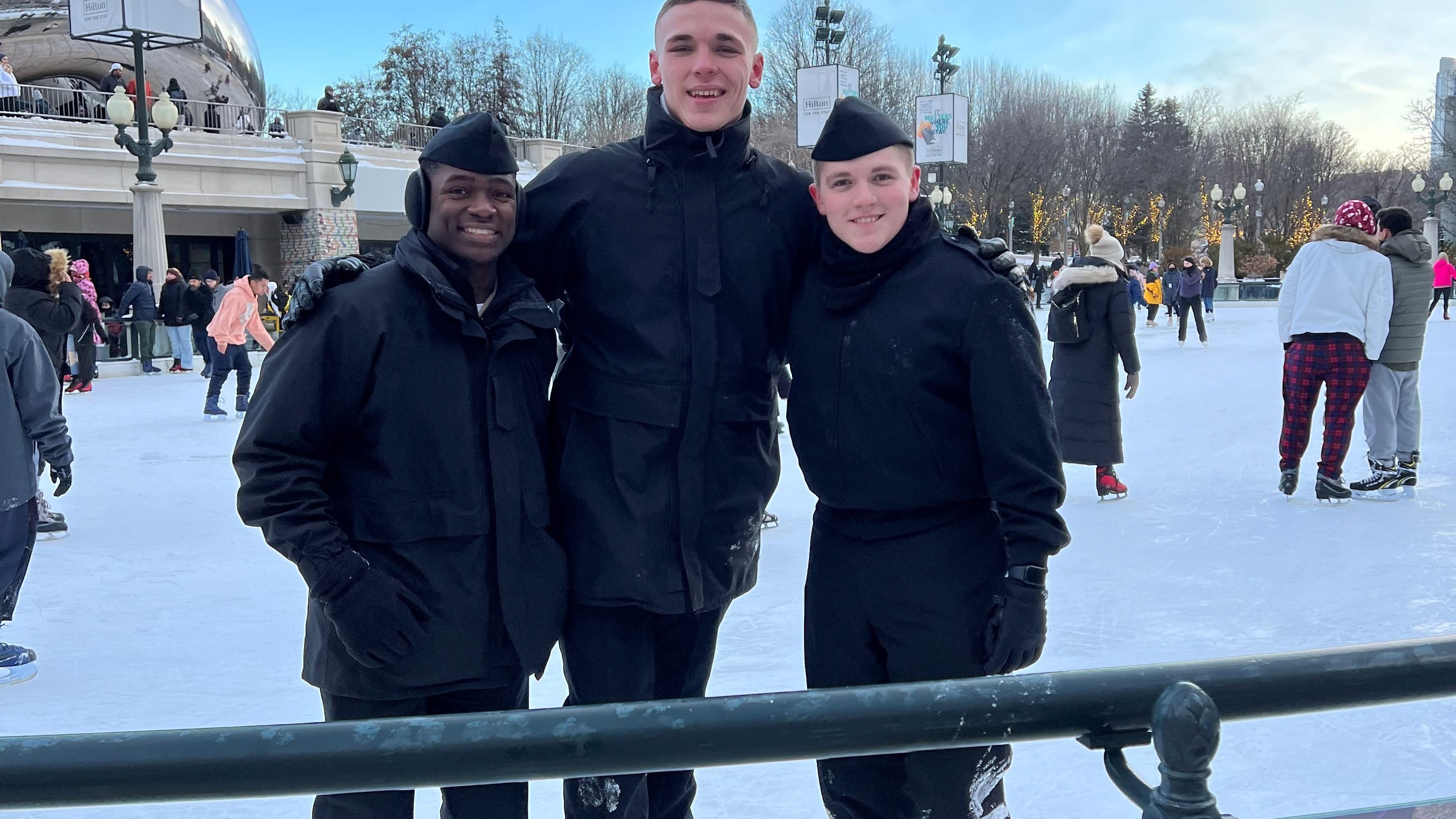 Cold conditions don't stop some from enjoying ice rink on Christmas Day