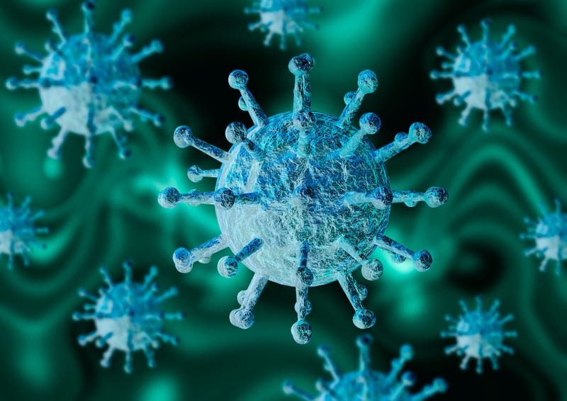 microscopic magnification of coronavirus