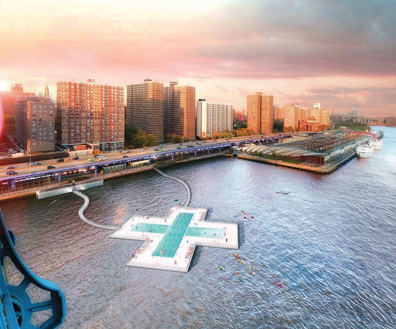 It's unclear exactly where the pool will float, but previous reports and renderings suggest it could be on the East River, at least to start