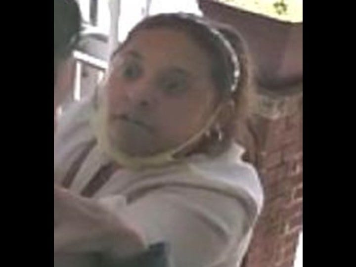 A woman accused of stealing the necklaces off of two NYC seniors on Tuesday is being sought by police.