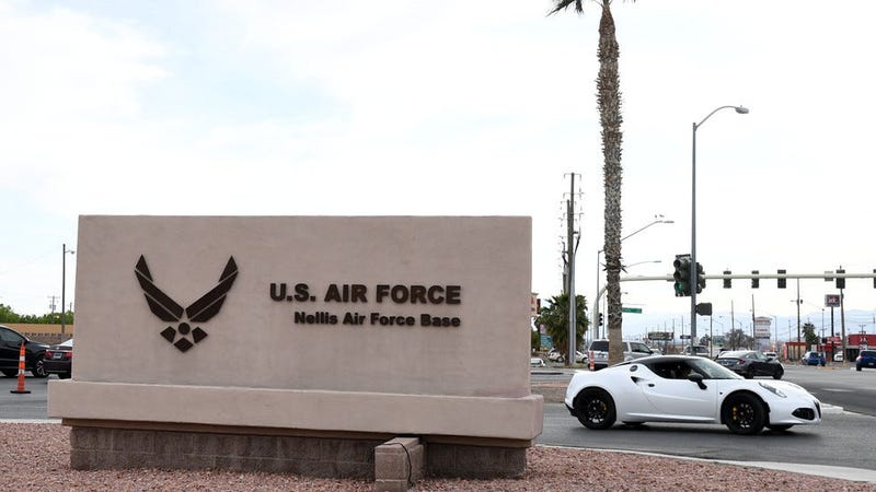 The entrance to Nellis Air Force Base