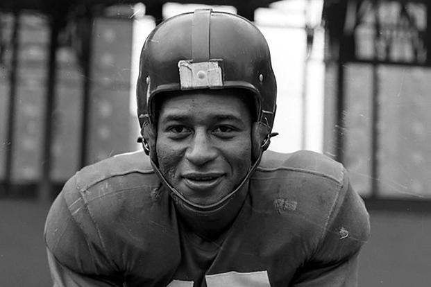 This undated photo provided by United States Coast Guard shows Emlen Tunnell, the first Black player inducted into the Pro Football Hall of Fame. Tunnell served in the Coast Guard during and after World War II, where he was credited with saving the lives of two shipmates in separate incidents. Now, a Coast Guard cutter and an athletic building on the Coast Guard Academy campus are being named in honor of the former New York Giants defensive back.