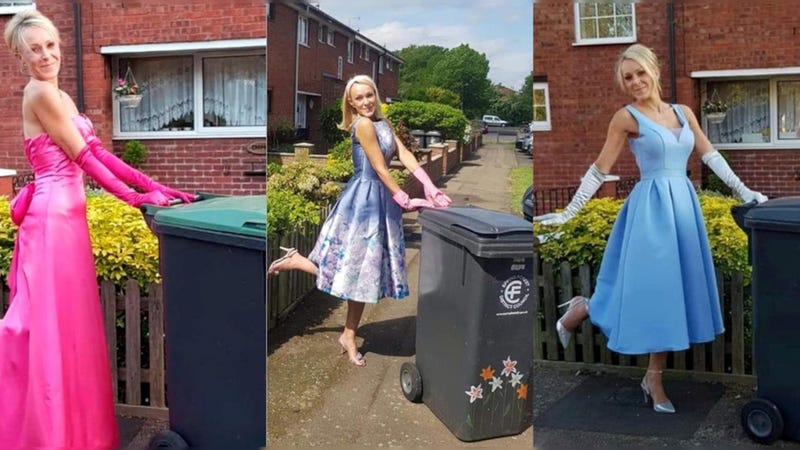 She wore gowns to empty garbage during pandemic