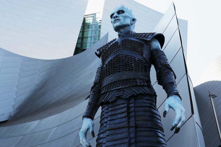 A white walker attends the premiere of HBO's 'Game Of Thrones' season 7 at Walt Disney Concert Hall on July 12, 2017 in Los Angeles, California.