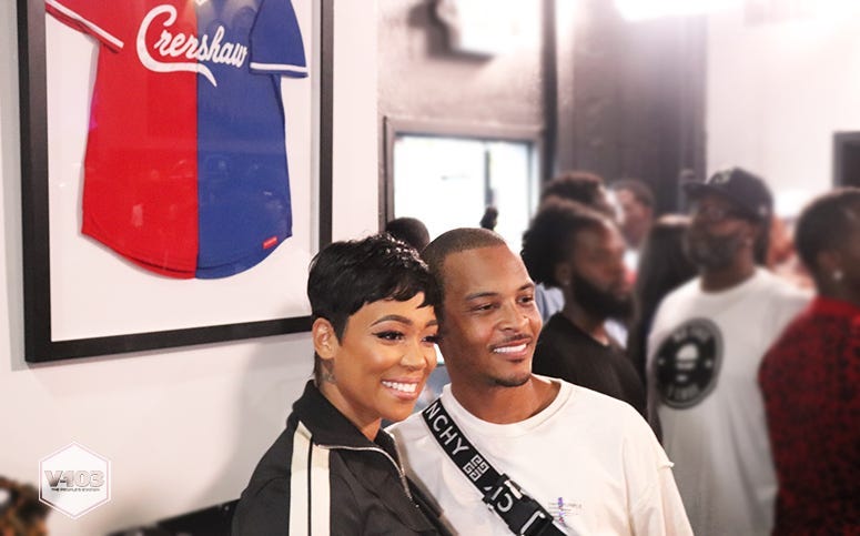 Monica and T.I At The Nipsey Hussle Trap Music Museum