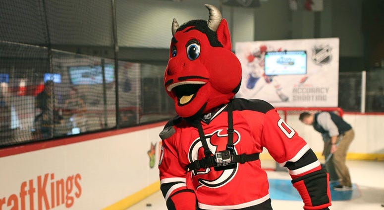 NJ Devil, the mascot of the New Jersey Devils