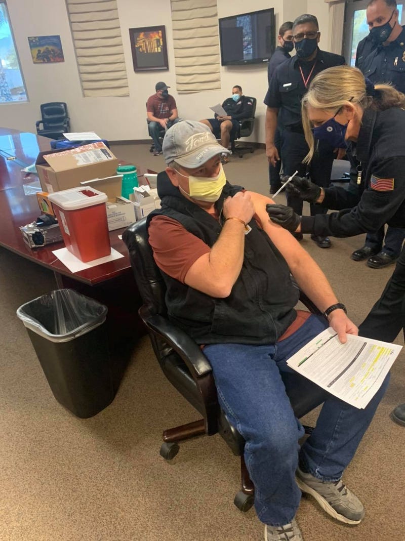 North Las Vegas Firefighters receive their coronavirus vaccination on 1-4-21