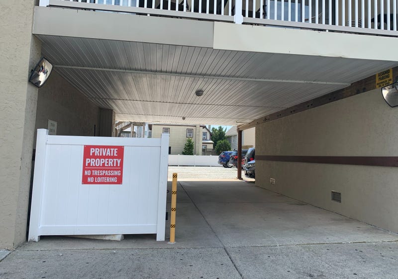 One of a number of "No Trespassing" signs popping up at condos and businesses throughout Sea Isle City.