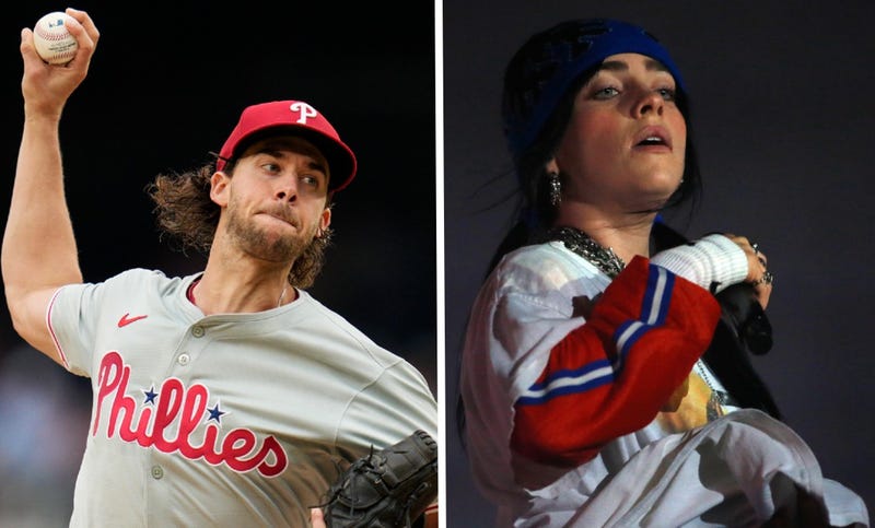 Photos of Aaron Nola and Billie Eilish
