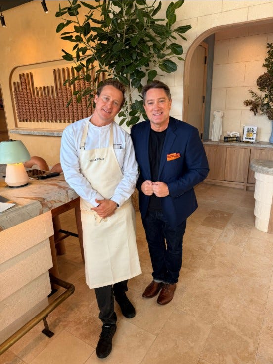 Liam Mayclem with Chef David Nayfeld.