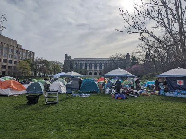 Tent encampment at Northwestern