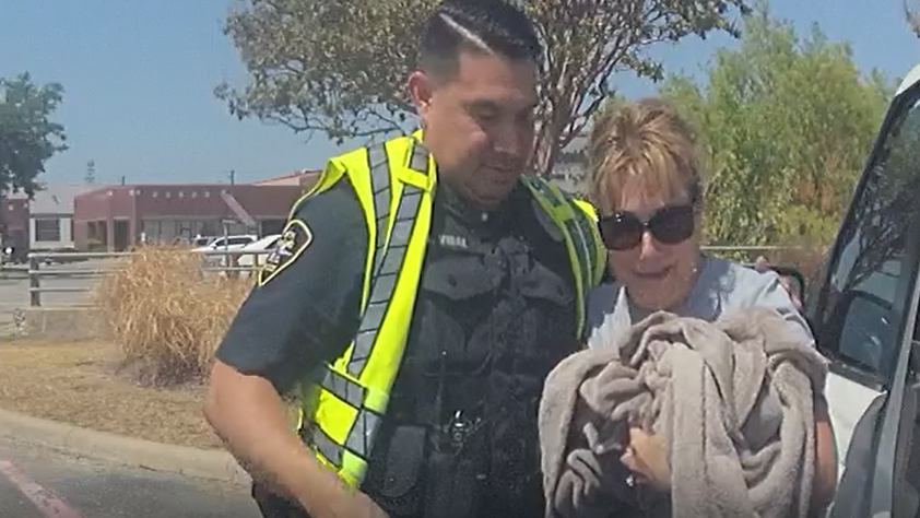 North Richland Hills Police rescue stranded kitten from highway