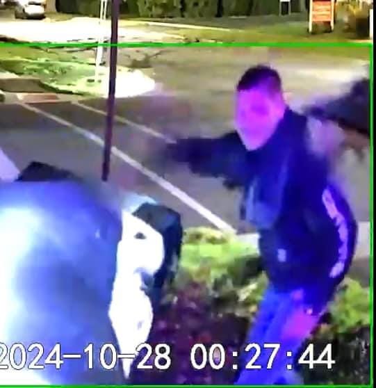 A suspect in vandalism in North Tonawanda early Monday.
