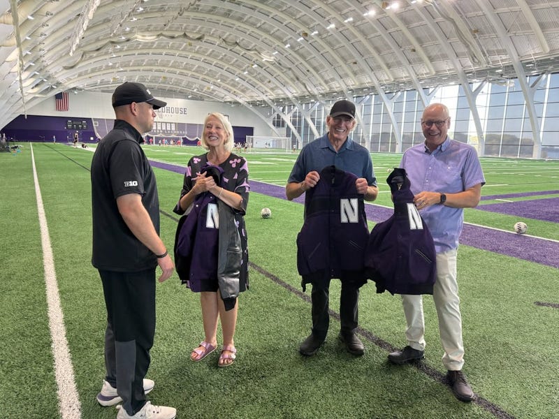 NU Coach Braun, Peggy Walter, Tony Ardizzone & Walt Versen
