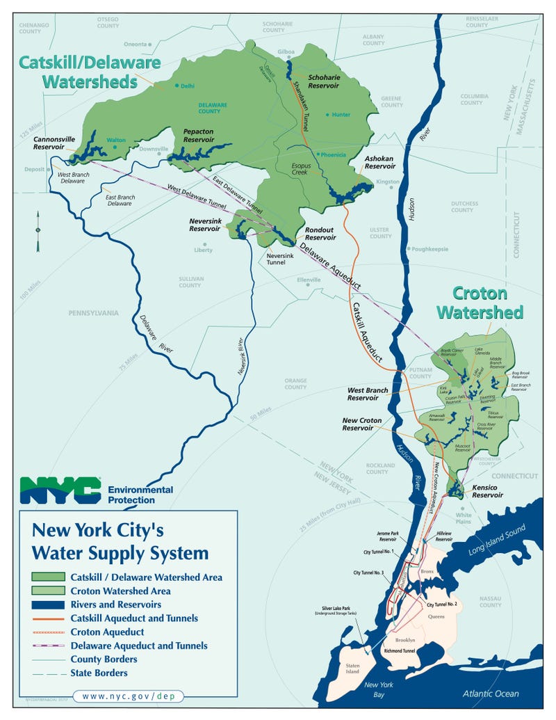 A map of the NYC watershed