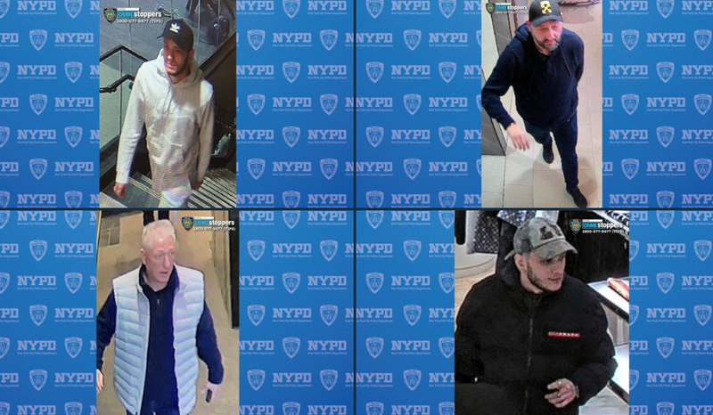 Suspects wanted in connection with a string of gym locker thefts across New York City.