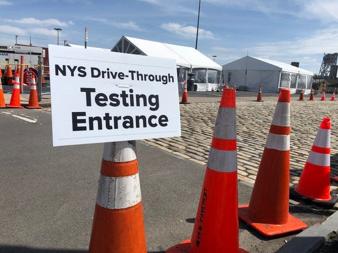NYS COVID-19 testing site in Buffalo's Cobblestone District. May 19, 2020 (WBEN Photo/Mike Baggerman)