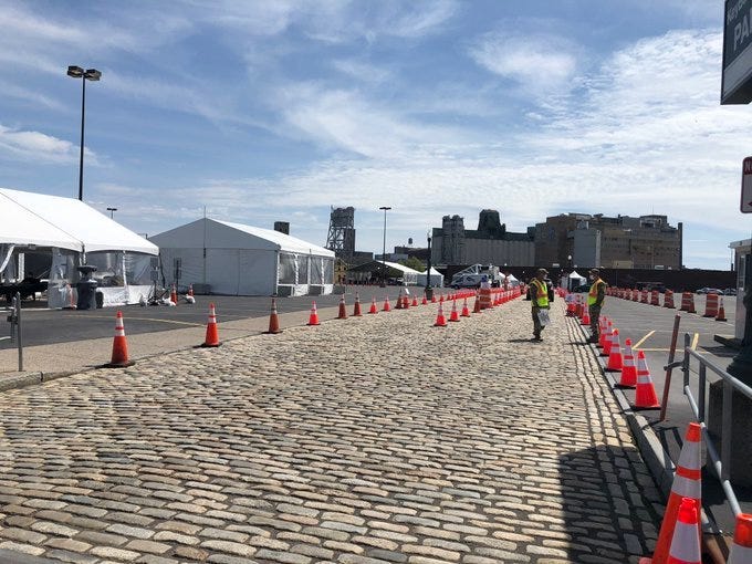 NYS COVID-19 testing site in Buffalo's Cobblestone District. May 19, 2020 (WBEN Photo/Mike Baggerman)