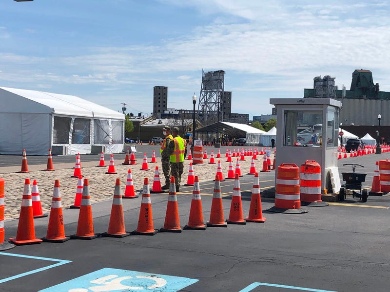 NYS COVID-19 testing site in Buffalo's Cobblestone District. May 19, 2020 (WBEN Photo/Mike Baggerman)